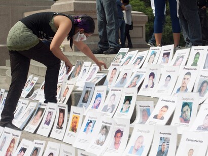 Altar en recuerdo de los desaparecidos en México