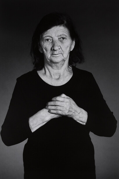 Shirin Neshat, Gizbasti, from The Home of My Eyes series, 2015. Silver gelatin print and ink, 60 x 40 inches (152.4 x 101.6 cm) - Copyright Shirin Neshat. Courtesy the artist and Gladstone Gallery, New York and Brussels