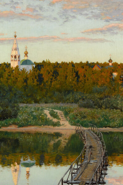 Isaac Levitan, Convento tranquilo (detalle), 1890