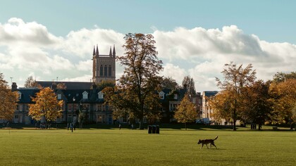 Cambridge University, UK, in autumn—where history meets the beauty of falling leaves
