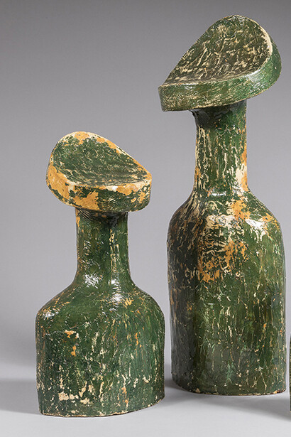 Douglas Williams, Sky Watchers, circa 1970, Plaster, chicken wire, paint, and varnish. Smart Museum of Art, The University of Chicago, Purchase, The Paul and Miriam KirkleyFund for Acquisitions, 2018.5a–c. 