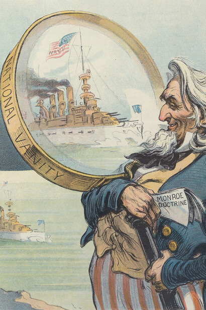 Seguirada magnificada, Revista Puck, 1908