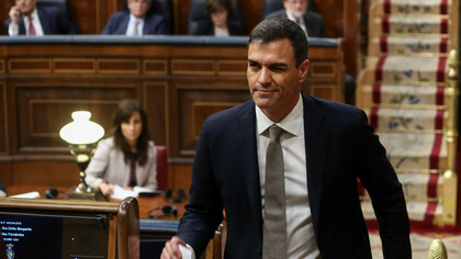 Pedro Sánchez en el Congreso el día de la moción