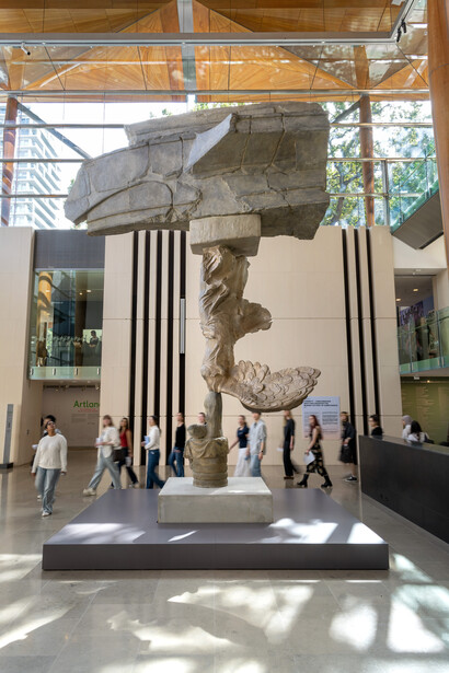 Xu Zhen®, Eternity – Tianlongshan Grottoes Bodhisattva, Winged Victory of Samothrace, 2014. Installation view: Auckland Art Gallery Toi o Tāmaki, 2026
