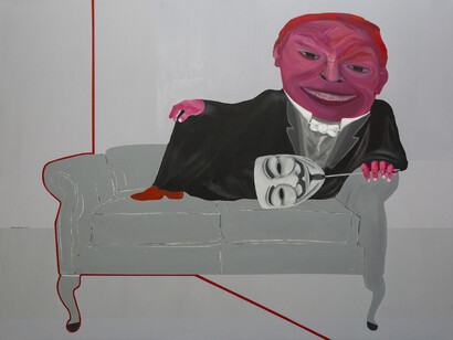 Kais Salman, The Anonymous Arab, 2014, Acrylic on canvas, 150 x 200 cm