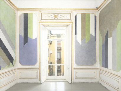 Galleria Alfonso Artiaco, Napoli. David Tremlett, Room 5 Wall Drawings, 2020, pastel on wall, site-specific, Courtesy galleria Alfonso Artiaco, foto Grafiluce