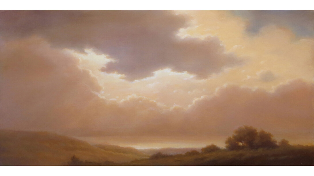 Emerging Light on the River, 2013, 12 x 24 inches oil on panel