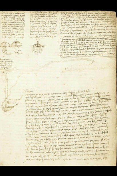 Leonardo da Vinci
Note e disegni sull’origine delle sorgenti sulla sommità dei monti
Codice Leicester
Courtesy Bill Gates/©bgC3

