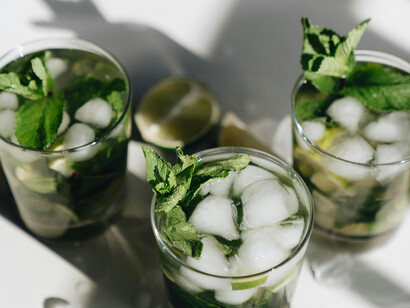 Close up of a couple of mojitos