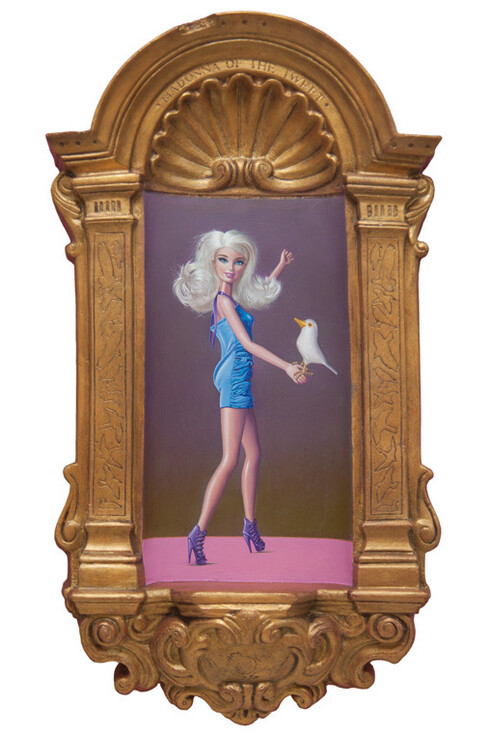 Peter Goodfellow, Madonna of the Tweet, mixed media, 20 x 10.5 in (51 x 27 cm)             