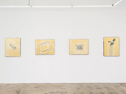 Rhys Gaetano, Cleanliness is next to godliness, exhibition view. Courtesy of Nina Johnson Gallery