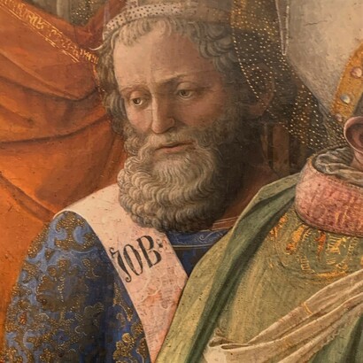 Giobbe, particolare dell'Incoronazione della Vergine di Filippo Lippi, Firenze Uffizi