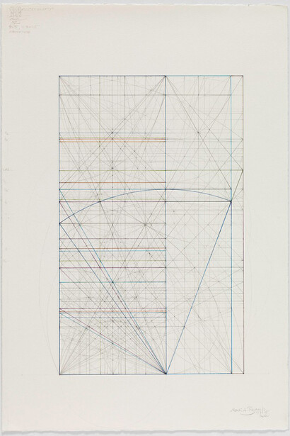 Mark Reynolds, Phi Root Three Series: Other Close Relationships Between Families 1.3.15, 2015, Graphite and colored inks on cotton paper, 18.25 x 12.125 inches