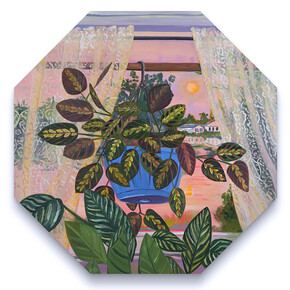 Anna Valdez
Window View and a Hanging Prayer, 2020
oil and acrylic on octagonal hardboard panel
46 x 46 in.