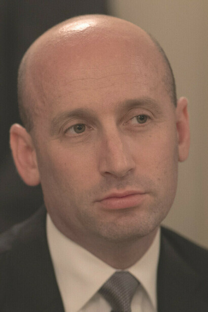 Stephen Miller during a speech by President Trump at the White House on July 18, 2025