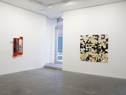 Various artists, The boys club (redacted), exhibition view. Courtesy of Susan Inglett Gallery