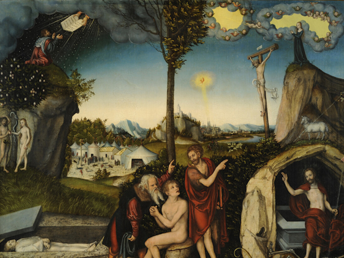 Lucas Cranach the Elder, Law and Grace, 1529. Národní galerie v Praze / Nationalgalerie Prag
