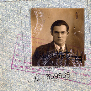 Hemingway’s 1923 passport (detail), 1923, Ernest Hemingway Photograph Collection, John F. Kennedy Presidential Library and Museum.
