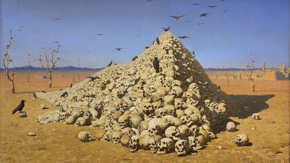 Hasta ahora la humanidad no ha conocido más paz perpetua que en forma de cementerios. En la imagen: «La Apoteosis de la guerra» (1871), Vasili Vereshchaguin
