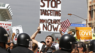 Protesting Arizona's hard-line stance against illegal immigrants in Phoenix, 2010. (Don Bartletti/LA Times/MCT)