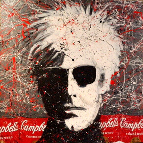 Charles Weiss, Andy Warhol, Acrylic on Wood Panel, 48 x 48 inches