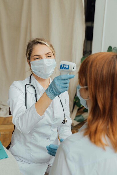 Temperature check before carrying on with the procedure
