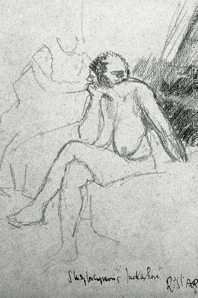 Walter Sickert, Study for Jack Ashore, 1912, Pencil on paper, Pallant House Gallery, Wilson Gift through The Art Fund. © Pallant House Gallery 2014