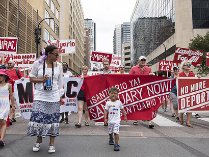 Around 10,000 people protested downtown against the separation of immigrant children from their families, calling for ICE to be abolished. Trump's "zero-tolerance policy" led to thousands of children being separated from their parents, placed in detention centers while many parents were deported, 2018