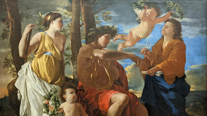 Nicolas Poussin, La inspiración del poeta (detalle), c. 1630