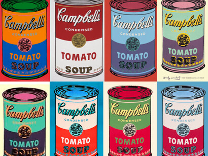 Barattoli di pomodoro rappresentati da Andy Warhol
