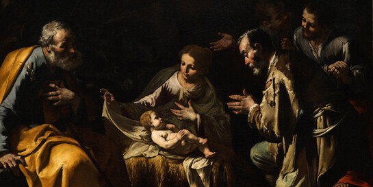 Maître de l'Annonce aux bergers | Meister der Verkündigung an die Hirten | Master of the Annunciation to the Shepherds (actif à Naples vers 1630-1650), L'adoration des bergers | Die Anbetung der Hirten | The Adoration of the Shepherds, vers | um | c. 1612-30, huile sur toile | Öl auf Leinwand | oil on canvas, 125 x 175,5 cm, collection privée | Privatsammlung | private collection © Colnaghi Foundation