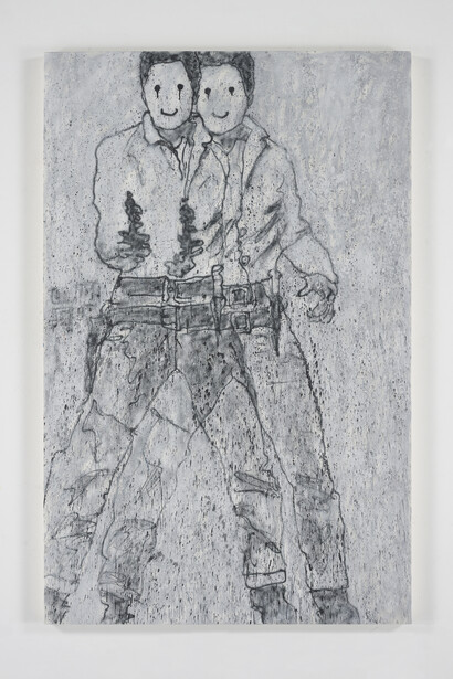 Untitled (inspired by Andy Warhol), 2019
Acrylic paint, aerosol on canvas 170x109cm|6615/16 x4215/16 in Courtesy MADSAKI/Kaikai Kiki Co., Ltd.
