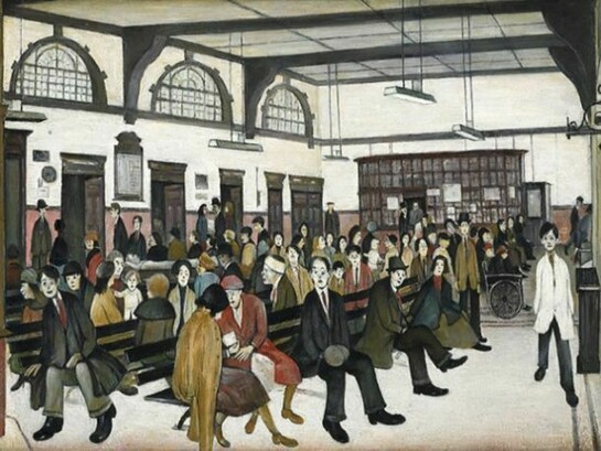 L.S. Lowry, Ancoats Hospital Outpatients’ Hall 1952, The Whitworth Art Gallery, The University of Manchester © The estate of L.S. Lowry  All rights reserved, DACS 2013