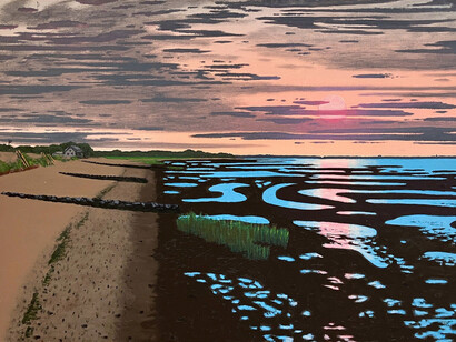 Bill Sullivan, Low tide sunset, 1989. Courtesy of Carrie Haddad Gallery