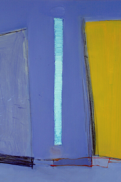 Trần Văn Thảo- Blue Skies & Fairy Tales #6- Thiên tiên #6 - 2006, acrylic, oil and papier, mâché on canvas, màu acrylic, sơn dầu và bột giấy trên vải bố, 90 x 90 cm