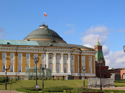 In the Russian language, kremlin denotes a 'fortress within a city', Moscow, Russia