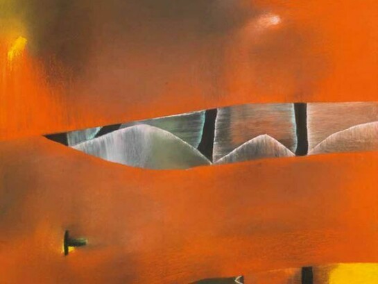 David Blackburn, Breakwater - Red Sunset, 2003, pastel, 51 x 65 cms 201⁄8 x 255⁄8 ins