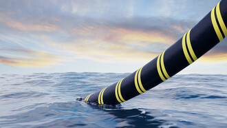 Submarine cables under the waters of the Indian Ocean