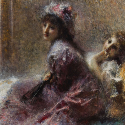 Tranquillo Cremona, In ascolto, 1874-1878, olio su tela, 115,5x129,5 cm