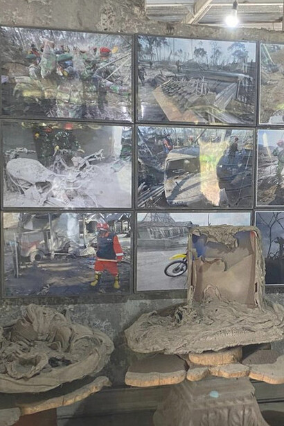 The Mount Marepi lava tour showcases multiple objects that were effected by the 2010 Mount Marepi volcano eruption, each piece telling its own story of pain and suffering