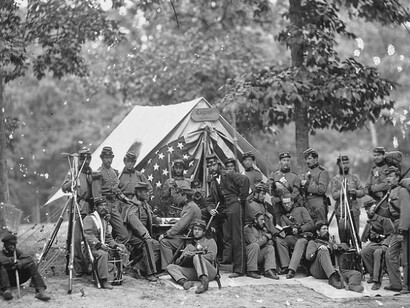 Engineer camp, 8th N.Y. State Militia by Mathew Brady