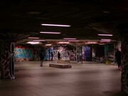 Graffiti inside a tunnel in London, England