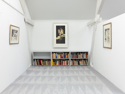 Kirchner and Baselitz, Remix, repetition in the woodcut, exhibition view. Courtesy of Galerie Henze and Ketterer