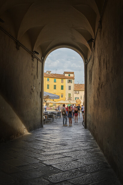 Anfiteatro ubicado en la ciudad de Lucca, Italia