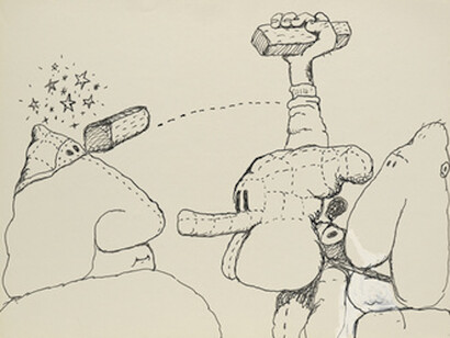 Untitled — Philip Guston, 1971, Ink on paper, 27.6 x 35.2 cm / 10 7/8 x 13 7/8 in © The Estate of Philip Guston. Courtesy the Estate and Hauser & Wirth . Photo: Genevieve Hanson