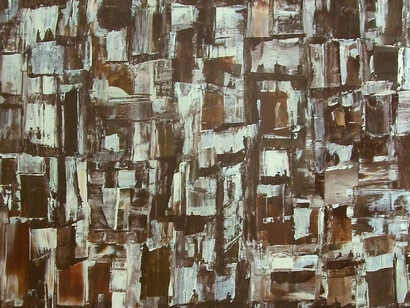 Luisa Prior. Favela, acrilico sobre tela, 150 x 60