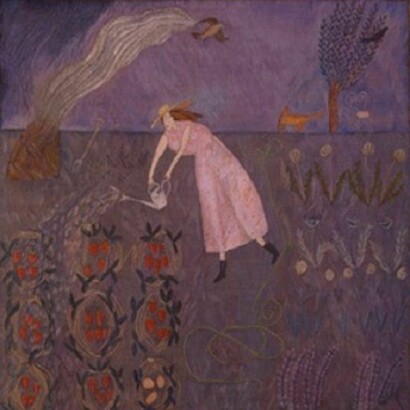 The Hidden Heart, 2000 ©Lynne Curran, high warp tapestry, silk, cotton, fine wools and linen. Commissioned by Glasgow Museums for The Gallery of Modern Art collection (G.O.M.A.)