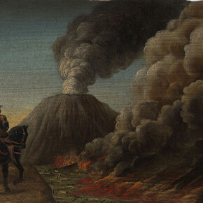 Laurent Grasso, "Studies into the Past", Oil on wood, 17 x 24 cm / 6 3/4 x 9 1/2 inches, photo : Claire Dorn, © ADAGP, Paris, 2014, Courtesy Galerie Perrotin