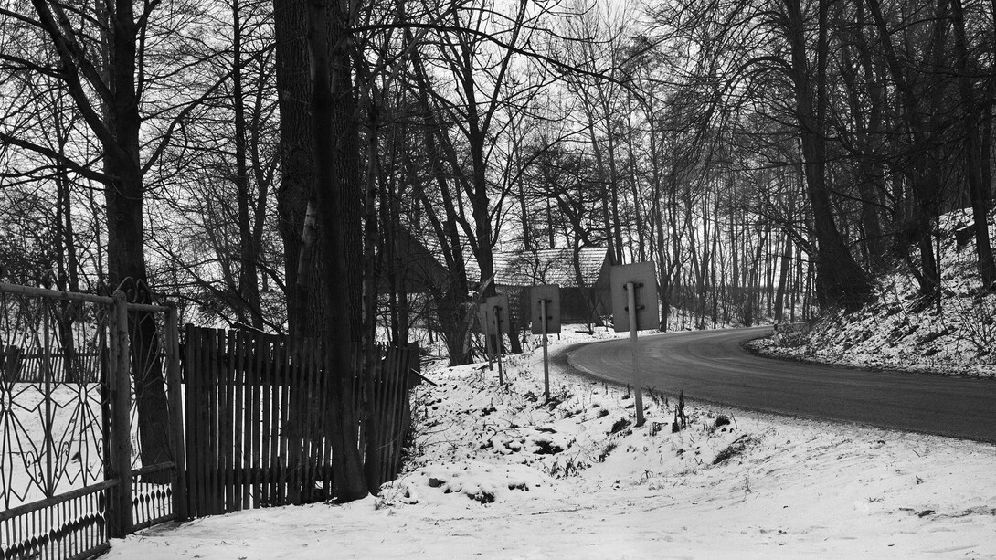 Hannah Collins, In the Course of Time. The Road to Auschwitz, 1995/2013, pigment print on cotton paper, 310 x 620 cm
