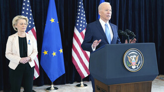 Ursula von der Leyen, president of the European Commission, with US President Joe Biden
